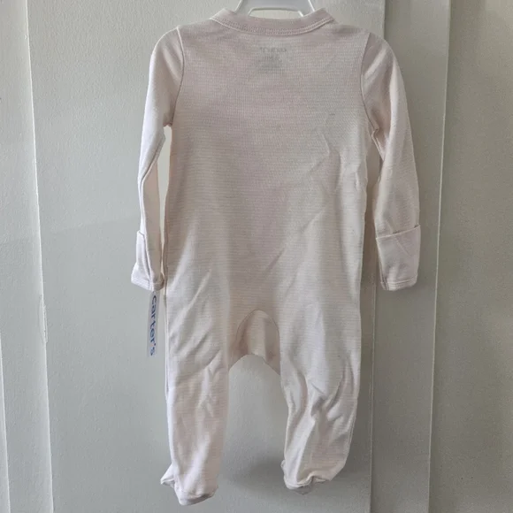 3/$20 Carter's Pink Bear Baby One Piece Footie Pajamas 3 Months NWT - Picture 3 of 3